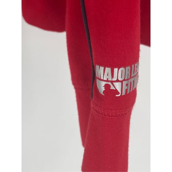 Major League Boston Red Sox Top Women Size Medium Full Zip Red Blue Baseball - Picture 7 of 14